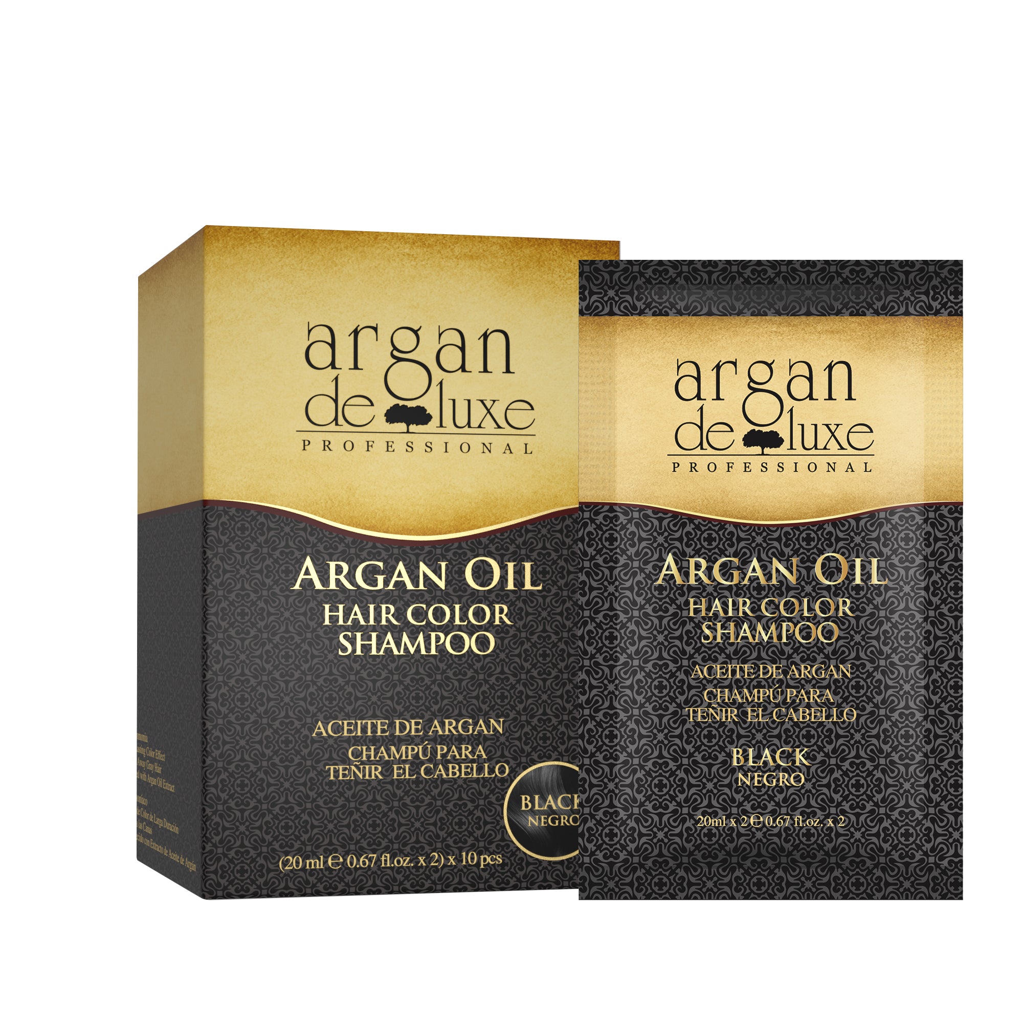 Color Shampoo Black Bulk 20ml - Gray Coverage | Argan de Luxe