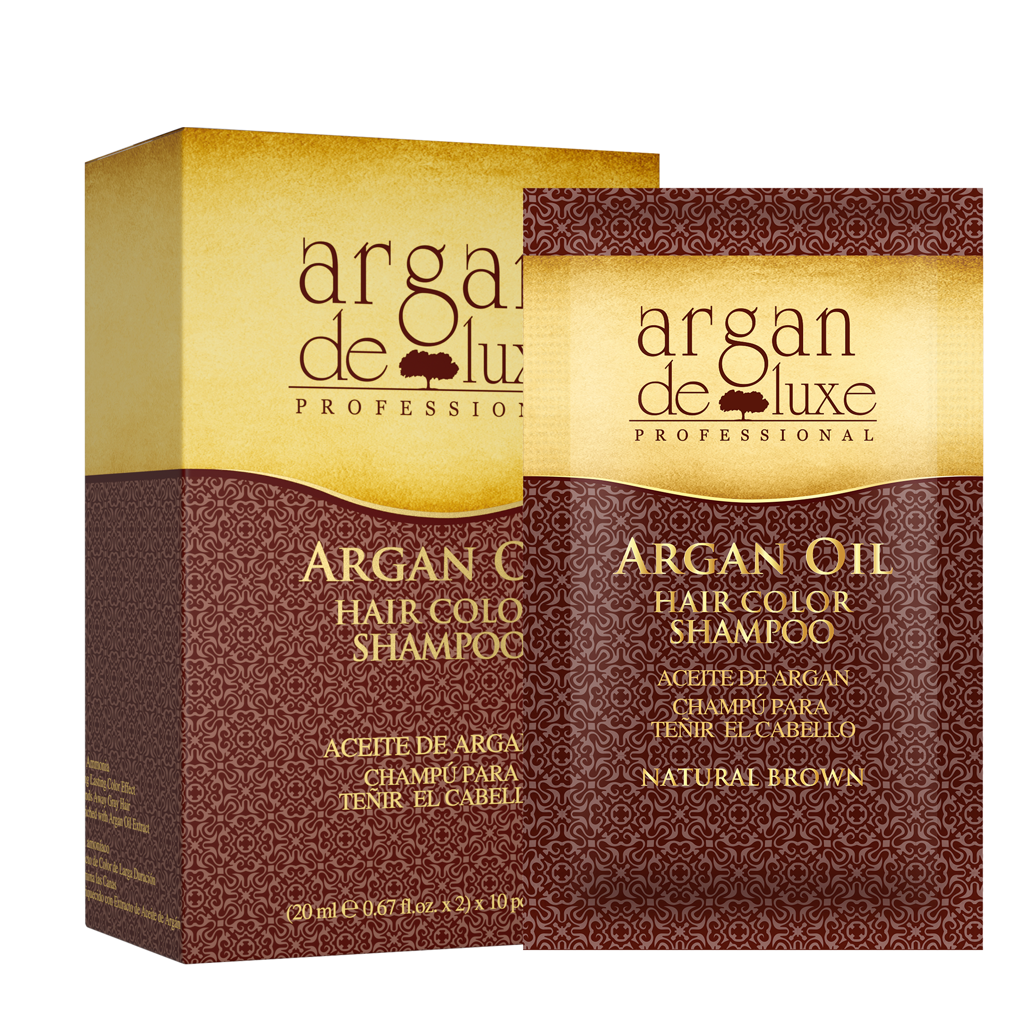 Color Shampoo Brown Bulk 20ml - Gray Coverage | Argan de Luxe